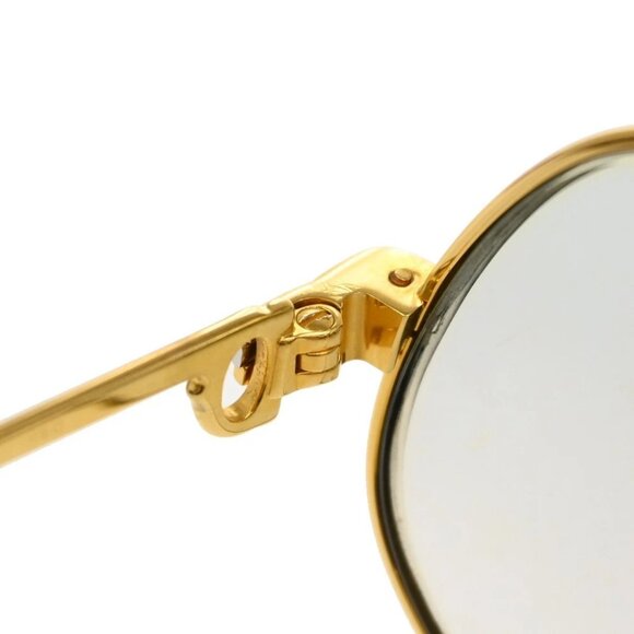 CARTIER Logo Trinity Reading Glasses Eye Wear Metal Plastic Gold France - Picture 6 of 14